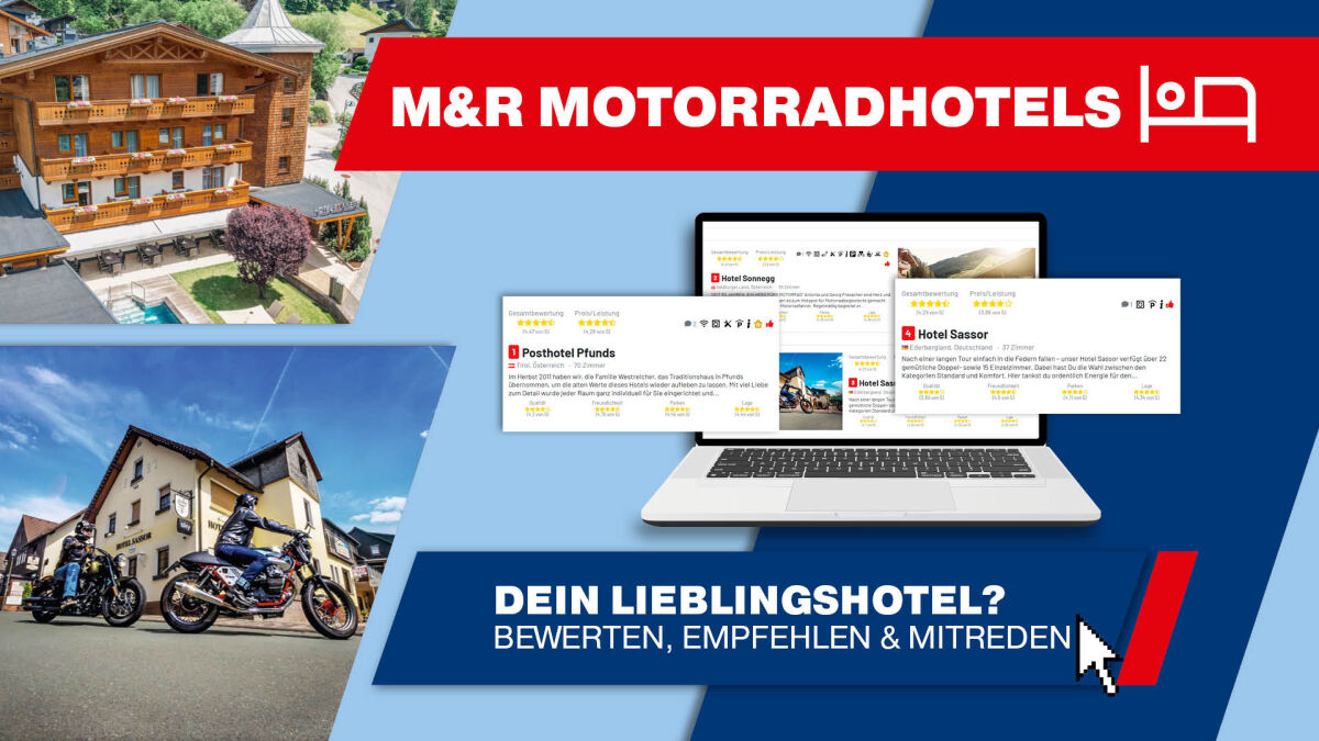 Motorradhotels finden, bewerten und provisionsfrei anfragen 